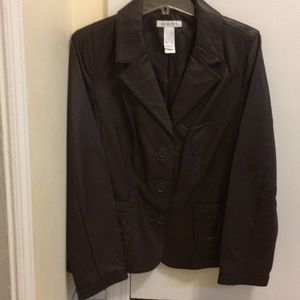 Size Large brown Liz Claiborne leather coat NWOT